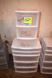 Plastic stacking drawers, located building 7