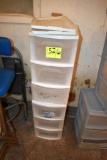 Plastic stacking drawers, located building 7