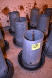 3 galvanized poultry feeders, located building 7