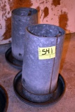2 galvanized poultry feeders, located building 7
