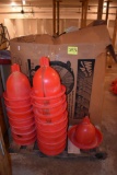 Assortment of used waterer parts bells, ballast, valves and connectors, located building 7