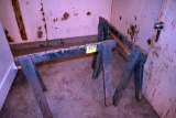 Pair of wooden saw horses, located building 7