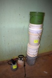 Hand sprayer and 5 gallon buckets, located building 7