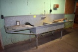 Galvanized 11' 2 compartment sink, located building 7