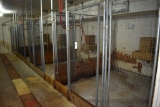 (4) 8'x8' pens, wire panels with steel tubes, wooden bottoms, with some wooden feed boxes,
