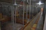 (8) 8'x8' pens, wire panels with steel tubes, wooden bottoms, with some wooden feed boxes