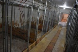 (4) 8'x8' pens, wire panels with steel tubes, wooden bottoms, Located Building 8