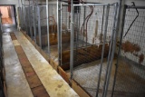 (4) 8'x8' pens, wire panels with steel tubes, wooden bottoms, Located Building 8