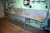 Galvanized 11' 2 compartment sink, located building 8