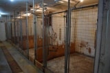 (4) 8'x8' pens, wire panels with steel tubes, wooden bottoms, Located Building 8