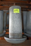 3 galvanized poultry feeders, located building 9