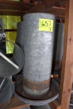 3 galvanized poultry feeders, located building 9