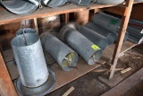 4 galvanized poultry feeders and 4 extra tops, located building 9