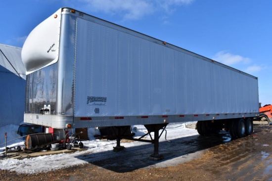 2001 Trailmobile 42' Semi Tender Van Trailer Swing Rear Doors, Air Ride, 2-1650 Gallon Poly Tanks,