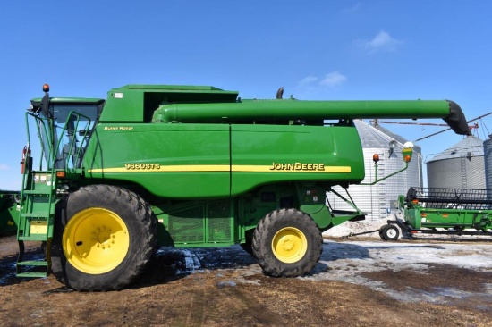 2006 John Deere 9660STS Combine, Contour Master, 1777 Sep/2551 Eng Hours, Mauer Bin Topper,