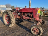 Farmall M Tractor, Wide Front, Gas, 13.9x38 Tires, Runs Good