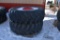 Pair of 20.8x38 Tires on M&W 9 Bolt Duals, Painted Red