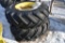 Pair Of 16.9x26 Tires on John Deere MFWD 12 Bolt Rims