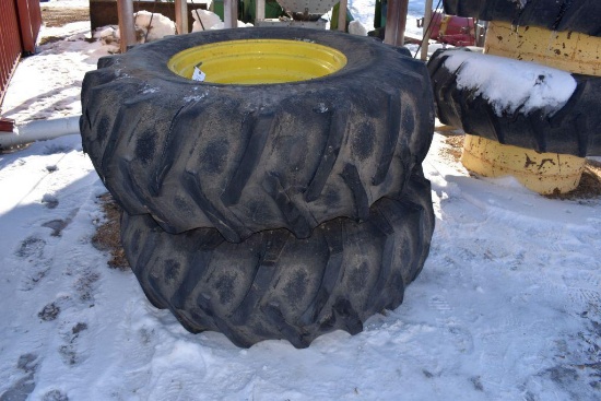 Pair of 18.4x26 Tires on 8 Bolt Rims with 6" Centers