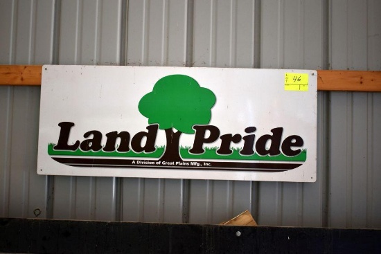 Tin Double Sided Land Pride Sign, 19"x48"