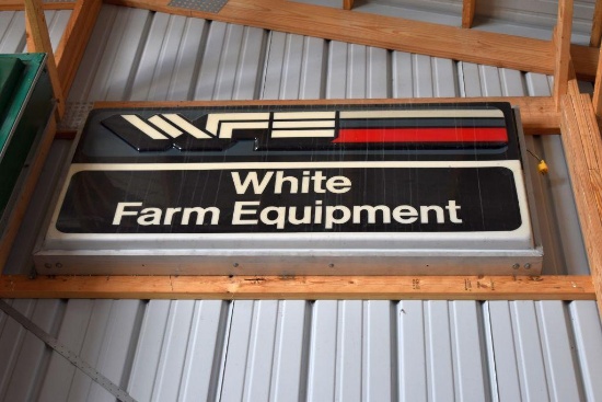 Single Sided White Farm Equipment Dealer Implement Sign, Plastic Insert, 36"x72"x8" deep, works