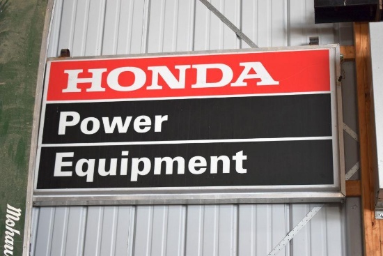 Single Sided Lighted Hanging Honda Power Equipment Dealer Sign, Needs New Bulbs, 48"x72"x 6"