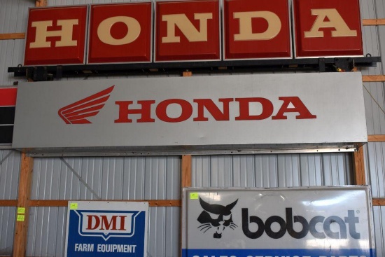 Single Sided Lighted Honda Dealer Sign, Plastic Insert, 40"x180"x15", works