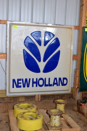 Single Sided Plastic Insert New Holland Dealer Sign, 72"70"x3"