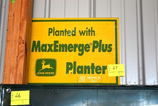 Plastic John Deere MaxEmerge Planter single sided sign, 18"x24"