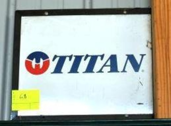 Single Sided Titan Farm Tires 18"x22" Tin Sign with Metal Frame