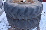 Pair of 20.8x38 Tires on 10 Bolt Dual Rims with 11