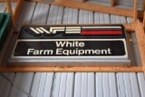 Single Sided White Farm Equipment Dealer Implement Sign, Plastic Insert, 36