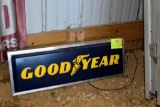 Double Sided Goodyear Tires lighted sign, plastic insert, 36
