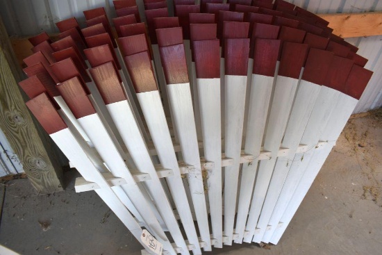 (6) Sections Of Remanufactured Wooden Windmill Fins, Approx 50" Across
