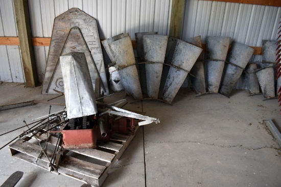 Aeromotor Gear Box, Tail and (6) Sections of Fins, Casting Number 702