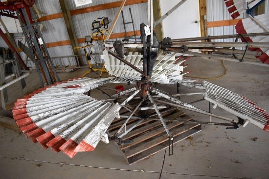 Elgin Model L Hummer Vaneless Windmill Head, 10' Wooden Fins, New Set Of B Fins, Short Base