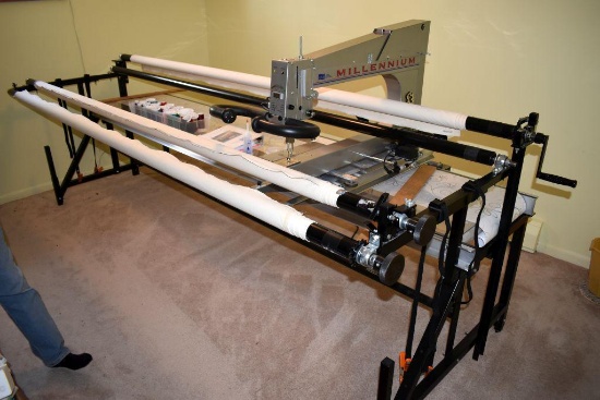 Millennium APQS Laser Quilting Machine, 10' bed, laser light, stitch regulator, 15 pantograph