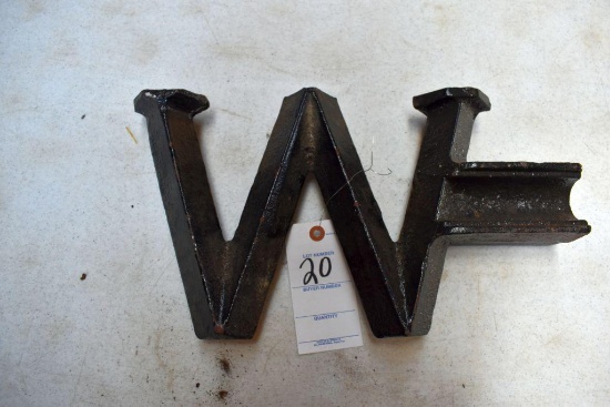 "W" 16" windmill weight, from a 12' Althouse Pipe Raymond windmill, recast