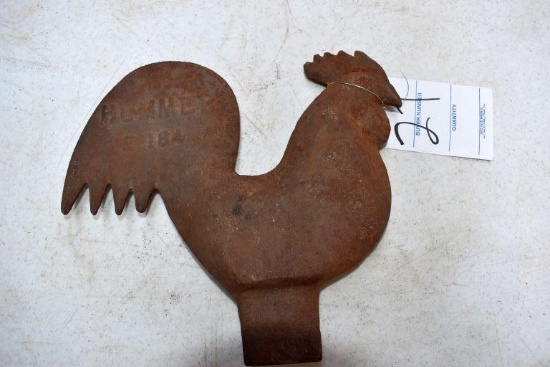 Hummer E184 Chicken Cast Iron Windmill Weight, 10"x9" short stem
