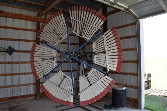 Dempster Number 4 Vaneless Windmill Head With Horse Counter Weight, Wooden Fins,