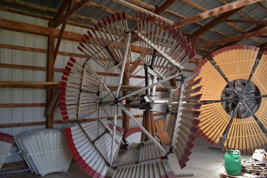 Fairbury #2 by Fairbury Windmill Co. Restored Vaneless Windmill Head, 10', Bull Tail Weight,