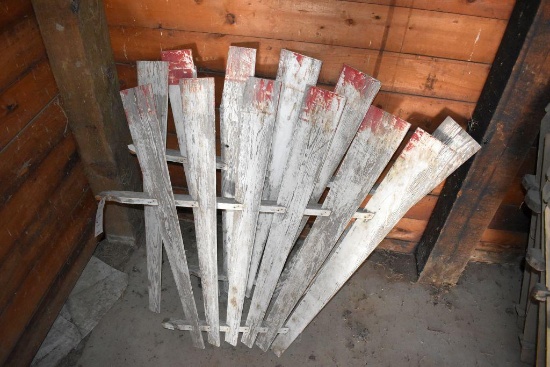 (2) Wooden Fin Sections, 46" across, unknown make