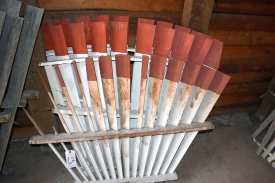 (3) Wooden Fin Sections, two different styles, unknown make