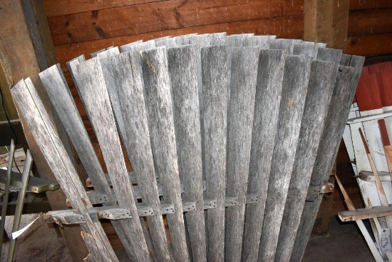(3) Wooden Fin Sections, Unknown make, 56" across