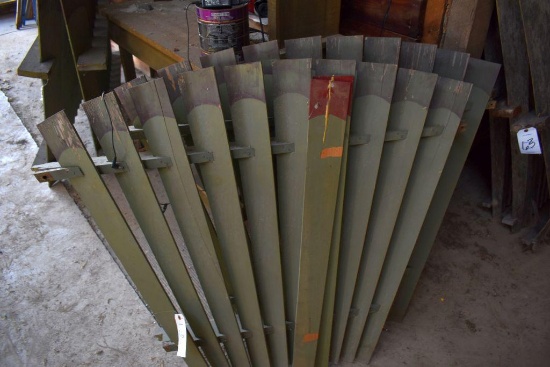 (2) Wooden Fin Sections, 50" Across, unknown make