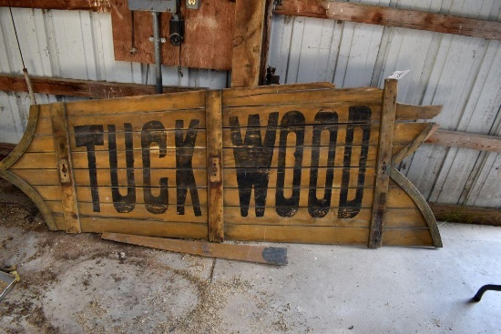 Original Wooden Tuckwood Windmill Tail, 92" Long, Some Damage Along Top, Winchester &