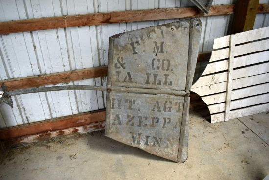 Metal Windmill Tail With Bracket, Has Mazeppa Minn. Along bottom, F. M. & Co. along top