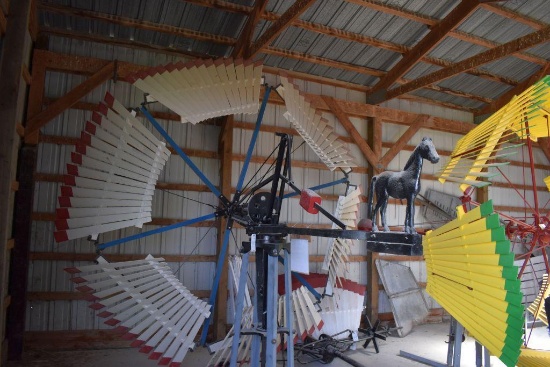 Dempster #2 Vaneless Restored Windmill Head, 10', Wooden Fins, Horse Tail Weight