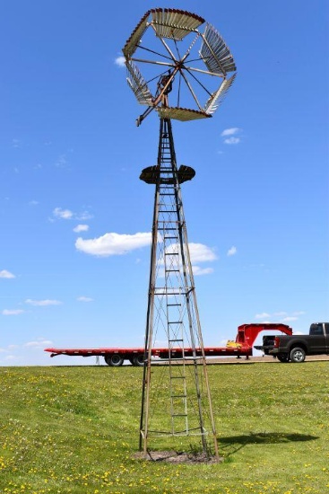 Althouse Wheeler 10' Vaneless Windmill With Tower, "W" Tail Weight