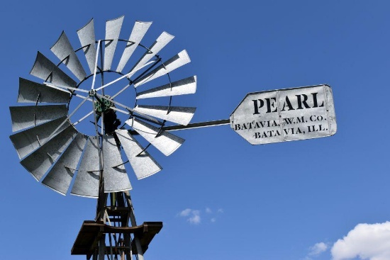 Pearl Batavia Ill. Windmill Head With 25' Tower